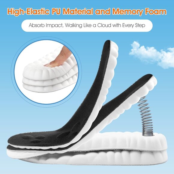 4D Cloud-Like Comfort Soles for Men - Soft Memory Foam Cushioning Insoles - Trim - Picture 2 of 7